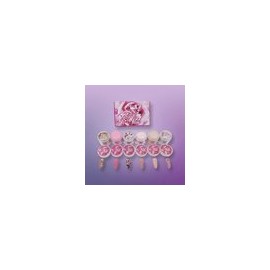 Colección  de acrílico rosa 6 piezas